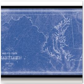 Maryland Blueprint Map. Every State and country available. © 2013 Jason and Stacey Haza